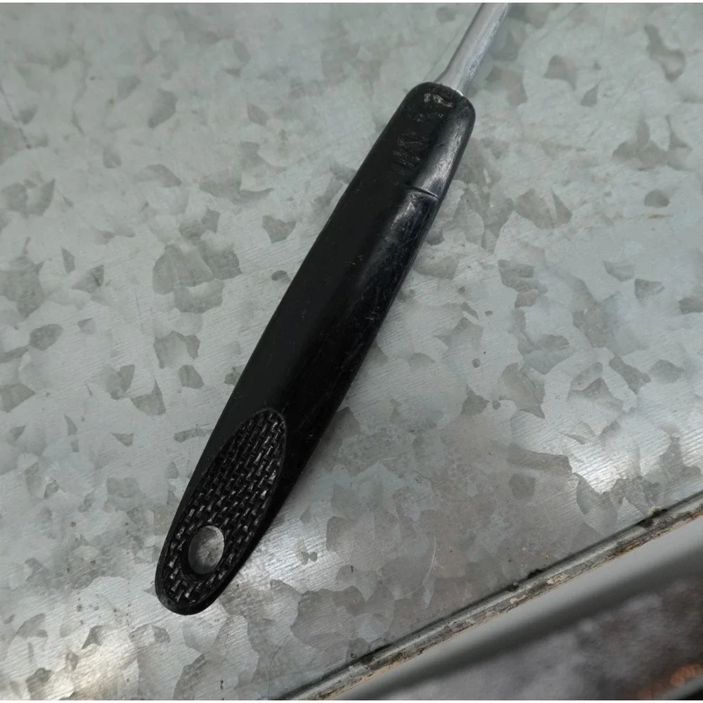 Vintage Ekco Kitchamajig‎ Slotted Spatula Strainer Black Handle Chromium Plated